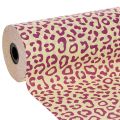 Floristik24 Mansjettpapir, leopardmønster, lilla, 25 cm, 100 m