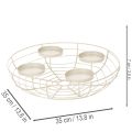 Rund adventskranslysestake for fire telys eller stearinlys, 35 cm | Floristik24.no