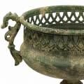 Floristik24 Dekorativ kopp, antikk utseende, metall, mosegrønn, Ø19cm H35,5cm