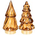 Floristik24 LED-juletredekorasjon i glass for innendørs bruk, batteridrevet, 13 cm, 2 stk.