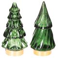 Floristik24 Juletre i glass med LED-lys, borddekorasjon, jul, 13 cm, 2 stk.