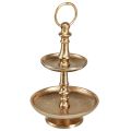 Floristik24 Mini etagere metalldekor gull matt 2-lags borddekor H22cm