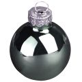Mini julekuler glassgrønn perlemor grå Ø3cm 22 stk | Floristik24.no