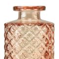 Floristik24 Mini glass vase diamant krystall look brun H13,5cm 4stk