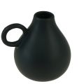 Floristik24 Mini keramikkvase svart håndtak keramisk dekorasjon H8,5cm