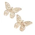 Floristik24 Mini sommerfugler metall scatter dekorasjon gylden 3cm 50stk
