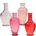 Floristik24 Minivaser glass dekorative glassvaser rosa rosa rød lilla 15cm 4stk