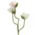 Floristik24 Kunstig valmue, silkeblomst hvit-rosa L55/60/70 cm sett med 3