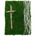 Floristik24 Moseblader og kors for gravplassering grønn, hvit 40 × 30cm