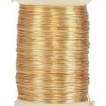 Floristik24 Blomstertråd myrtråd dekorativ tråd gull 0,30mm 100g 3stk