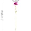 Kunstig nellik, tofarget, lang stilk 56 cm, bukett med 8 | Floristik24.no