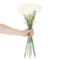 Kunstig nellikblomst med stilk til buketter og kranser, 56 cm, 8 stk. | Floristik24.no