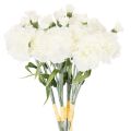 Floristik24 Kunstig nellikbukett, hvite kunstige blomster, dekorasjon, 4 bunter