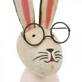 Floristik24 Påskedekorasjon, kanin med briller, vårdekorasjon, metallkanin, borddekorasjon