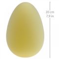 Floristik24 Påskeegg dekorasjon egg lys gul plast flokket 20cm