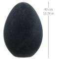 Floristik24 Påskeegg plast svart egg Påskepynt flokket 40cm