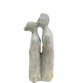 Floristik24 Dekorativ figur kyssepar stein støpt grå 10 × 8cm H28cm