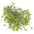 Floristik24 Grønne perlehodede blomsternåler, allsidig bruk, Ø4 mm, 40 mm, 150 stk.