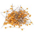 Floristik24 Oransje perlehodede nåler til blomsterdekorasjoner, Ø4 mm, 40 mm, 150 stk.