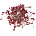 Floristik24 Røde perlehodede dekorative nåler for blomsterhandlere, Ø4 mm, 40 mm, 150 stk.