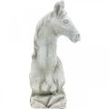 Floristik24 Hestehode byste deco-figur hest keramisk hvit, grå H31cm