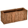 Floristik24 Treplantekasse avlang blomsterkasse av furubark 27×10 cm