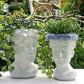 Floristik24 Plantehode byste kvinne hvit keramisk vase blomsterpotte H22.5cm
