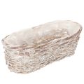 Floristik24 Kurvplantekasse med folieinnlegg, oval, hvit, 37 cm