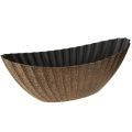 Floristik24 Planteskål med riller oval antrasittgull 41,5 × 16 × 16 cm