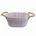 Floristik24 Planteskål oval potte med håndtak gul/grønn/rosa 27cm 3stk