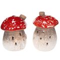 Floristik24 Sopphus Fyrhus Dekorativ Figur Fluesopp med Peis 10cm 2 stk