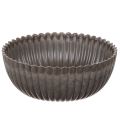 Floristik24 Ribbet bolle, antrasitt, dekorativ bolle, rund, 15 cm, 2 stk.
