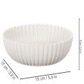 Rund, riflet bolle i hvitt for allsidig dekorasjon, 15 cm, 2 stk. | Floristik24.no