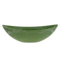 Floristik24 Plastbåt grønn oval 39cm x 12,5cm H13cm, 1stk