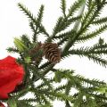 Floristik24 Dekorativ krans julestjerne og nåletre greiner kunstig Ø30cm