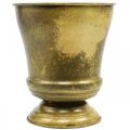Vintage planter metall kopp vase messing Ø17cm H19cm | Floristik24.no