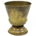 Floristik24 Vintage planter metall kopp vase messing Ø11,5cm H13,5cm