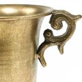 Floristik24 Dekorativ kopp med håndtak gylden Ø11cm H17,8cm antikk utseende