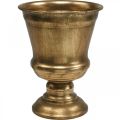 Floristik24 Beger vase gull look beger antikk dekorasjon metall Ø14cm H18,5cm