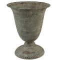 Floristik24 Kopp vase metall grå/brun antikk Ø20,5cm H25cm