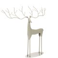 Floristik24 Dekorativ hjorteskulptur med store gevir, moderne metallutseende, 48 cm