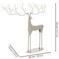 Dekorativ hjorteskulptur med store gevir, moderne metallutseende, 48 cm | Floristik24.no