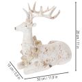 Dekorativ figur av en sittende hjort med gevir, 30 cm | Floristik24.no