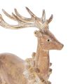 Dekorativ figur av en hjort med gevir, til stående, julepynt, 28 cm | Floristik24.no