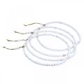Floristik24 Ring med perler, fjær, dekorativ ring, bryllup, krans til å henge hvit Ø28cm 4stk