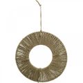 Floristik24 Ringdekket, sommerdekorasjon, dekorativ ring til å henge opp, naturfarger i boho-stil, sølv Ø29,5 cm