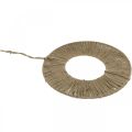 Floristik24 Ringdekket, sommerdekorasjon, dekorativ ring til å henge opp, naturfarger i boho-stil, sølv Ø29,5 cm