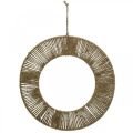 Floristik24 Dekorativ ring for oppheng, veggdekorasjon, sommerdekorasjon, ringdekket naturlig farge, sølv Ø39,5 cm