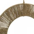 Floristik24 Dekorativ ring for oppheng, veggdekorasjon, sommerdekorasjon, ringdekket naturlig farge, sølv Ø39,5 cm