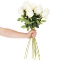 Kunstig roseblomst, lang stilk, til vase, 62 cm, 12 stk. | Floristik24.no